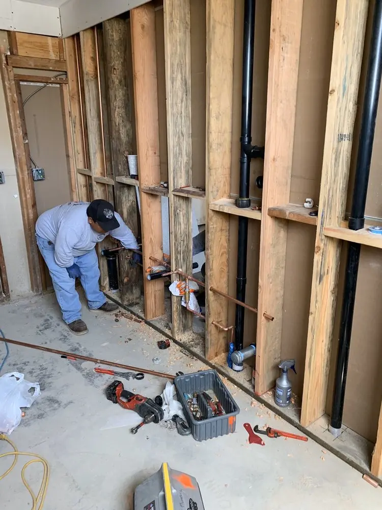 Commercial rough-in plumbing for Water Heater Replacement in South Row